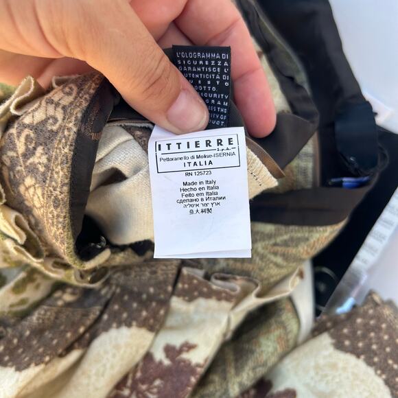 Vintage Roberto Cavalli Y2K Wool Patchwork Pleated Midi Skirt 40 Size 6 - Picture 14 of 16